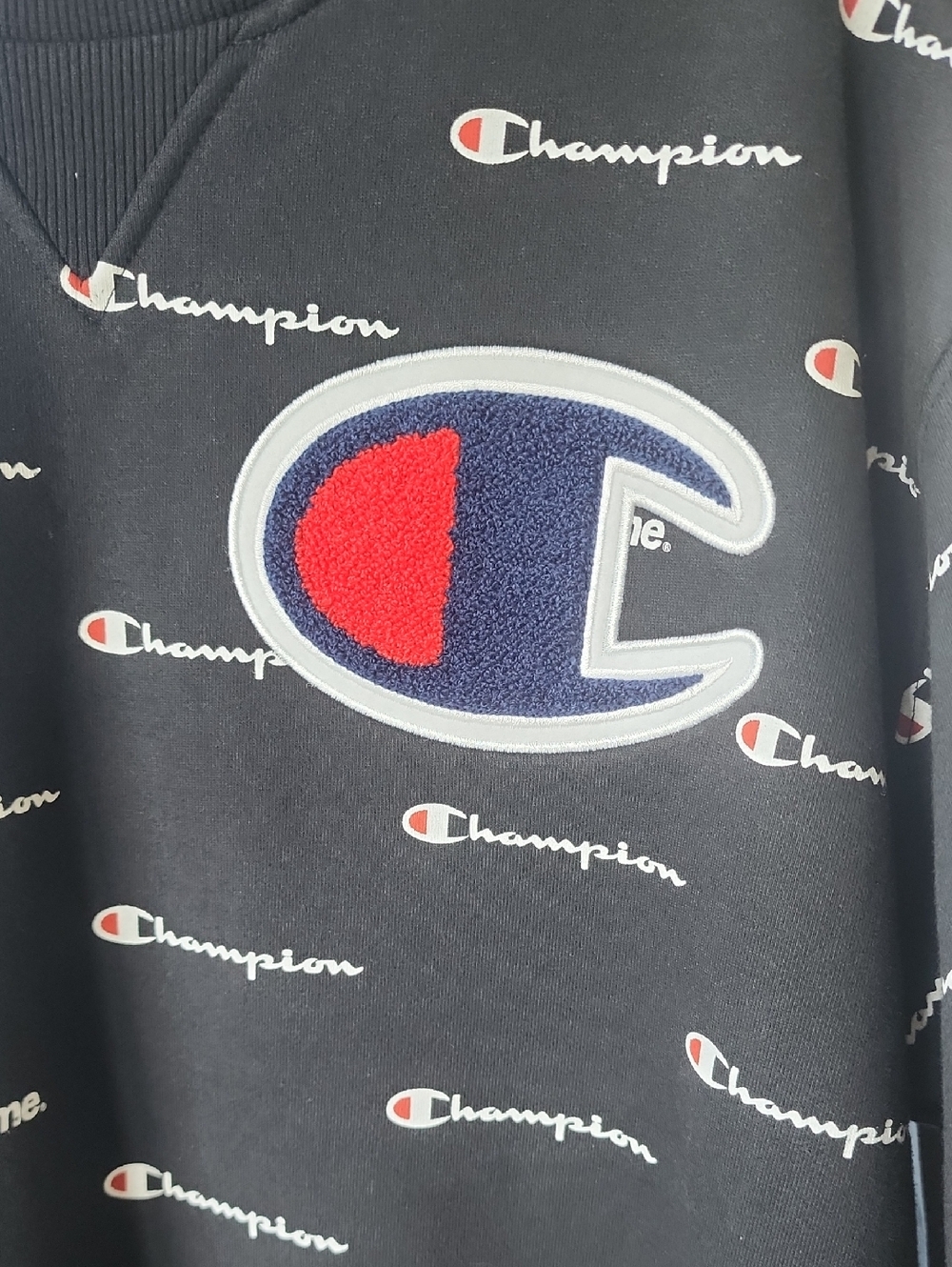 Champion X Supreme Men’s Black Logo Crewneck Sweater - NWOT